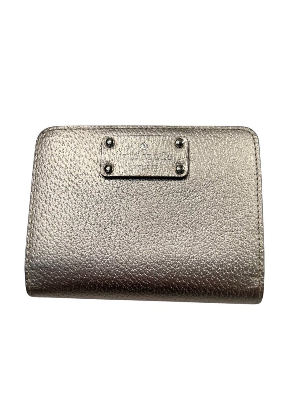 Kate Spade New York Wellesley Cara Rose Gold Metallic Leather Zippered Wallet